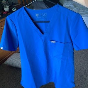 Like new, Figs light blue scrub top-1 top pocket
